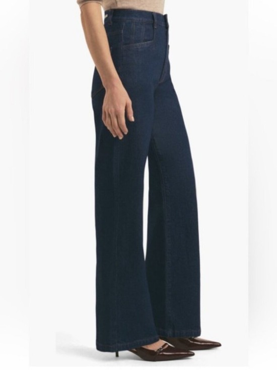 Favorite Daughter Denim - Favorite Daughter Jordie Jeans Super High Rise Wide Leg Dark Denim Wash 30